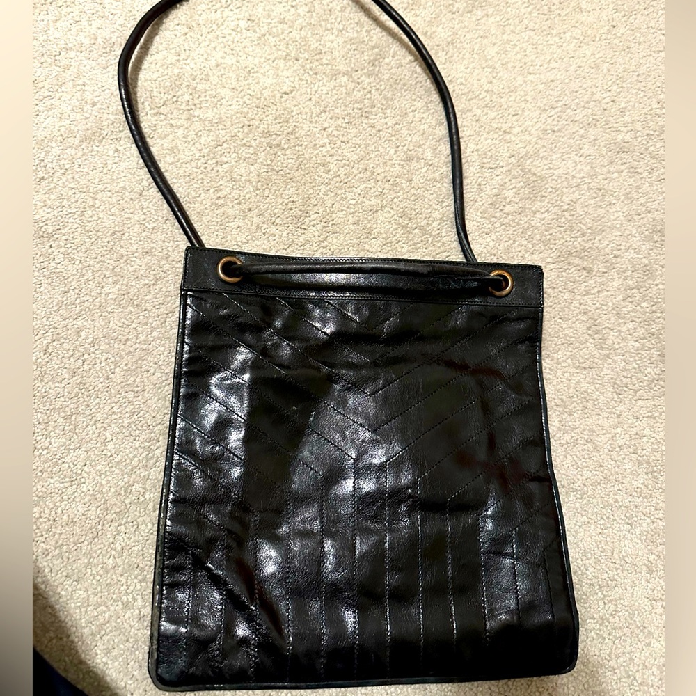 Yves Saint Laurent YSL vintage leather shopper handbag